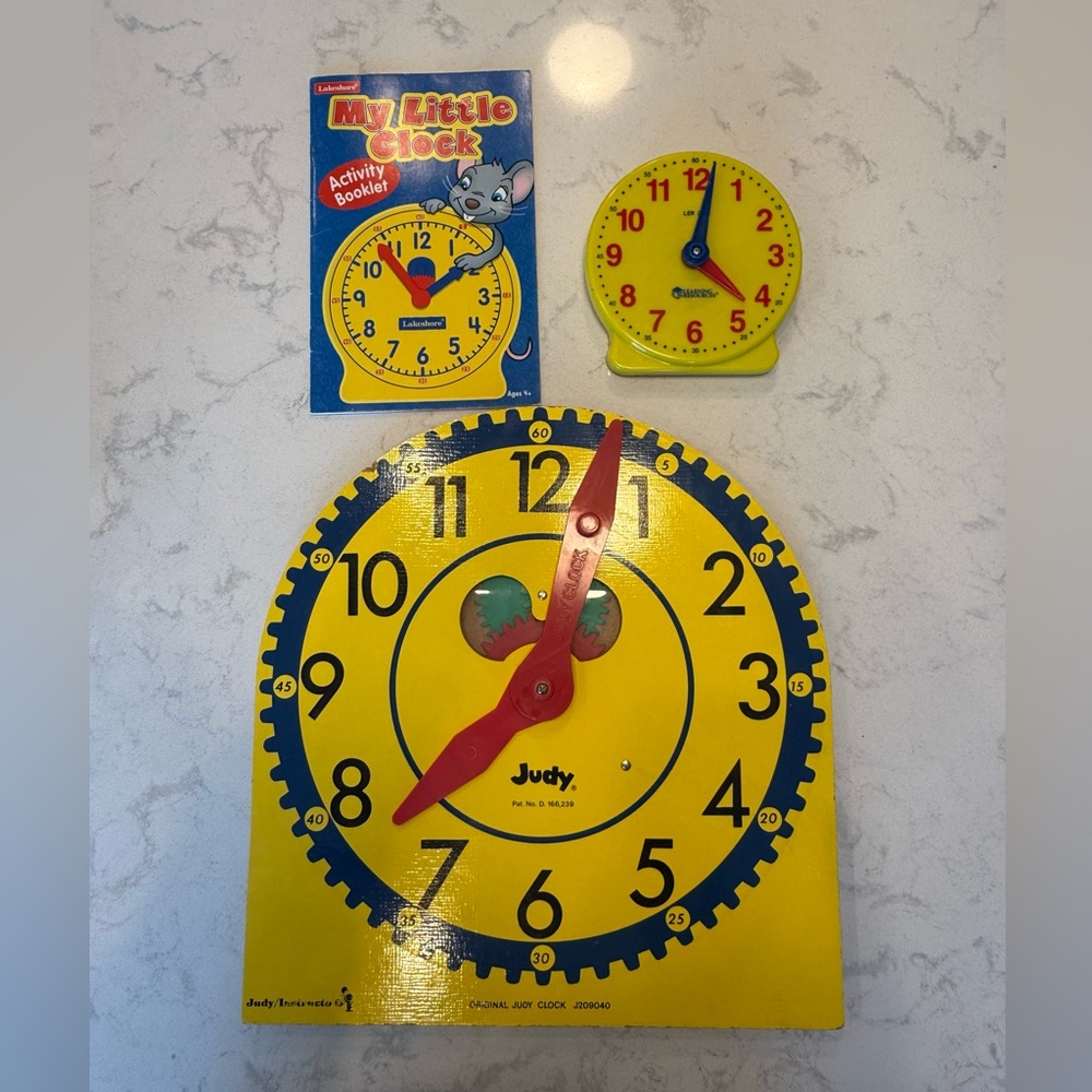 Vintage Original Judy Instructo Yellow Clock bundle my little clock lakeshore